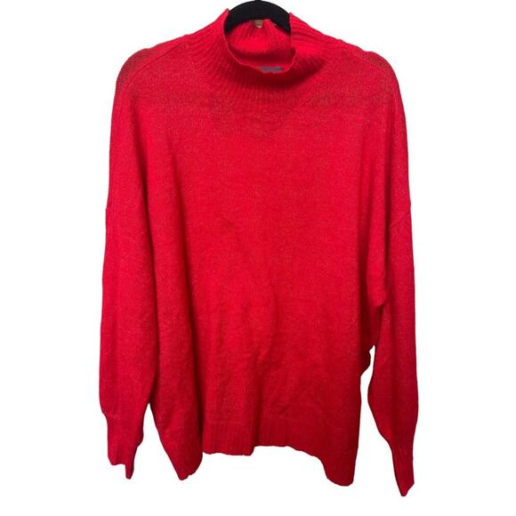 ModCloth Red Mock Neck Pullover Sweater Red Holiday Women's Size 1X NWT - Picture 1 of 5
